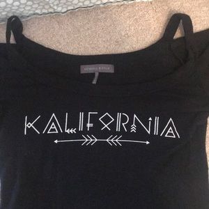 off the shoulder black shirt